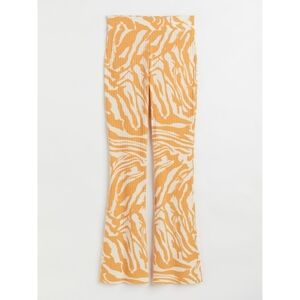 H&M Yellow Orange Zebra Pattern Ribbed Soft Stretchy Flare Pants